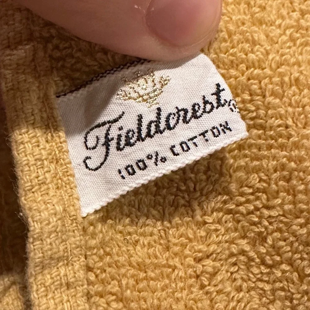 Vintage Fieldcrest Hand Towels Yellow Gold Monogrammed 